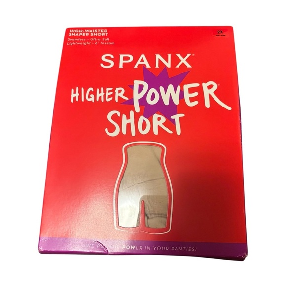 SPANX Pants - Spanx Higher Power Mid-Thigh 6" Shaping Shorts Sz 2XL Lightweight Soft Nude